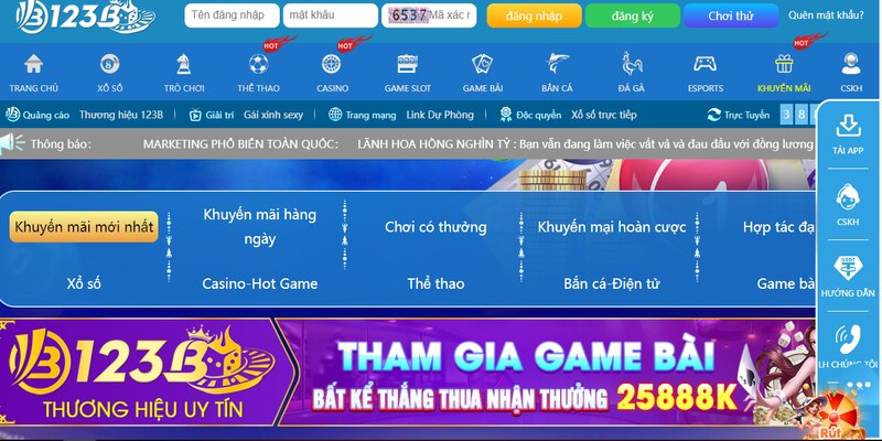 Khuyến mãi ngập tràn tại hệ thống của 123b